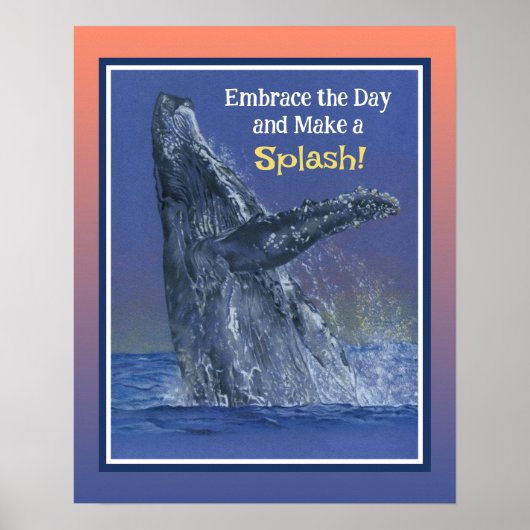 Inspiratie Fun Walvisprint - Zonsondergang Rand Poster (Voorkant)
