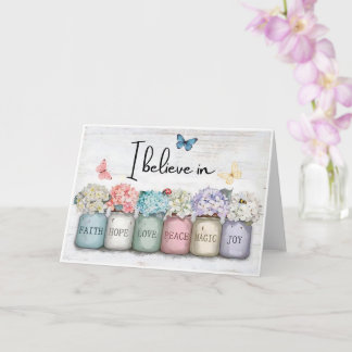 Inspiratie “Ik Geloof In” Geloven Hoop Liefde Bloe Kaart