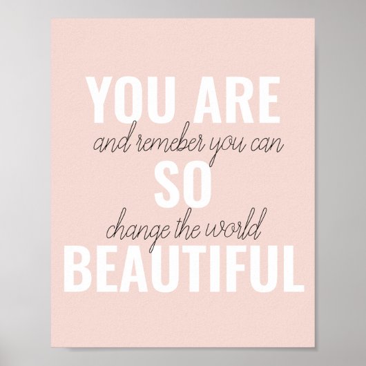 Inspiratie je bent zo mooi positief citaat poster (Voorkant)