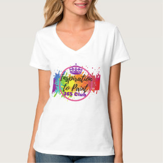 Inspiratie op Paint 365 Club Logo Dames V-Neck T-shirt