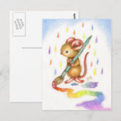 Inspiratie - Schattige Artist Mouse Briefkaart (Voorkant / Achterkant)