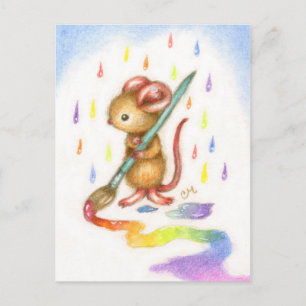 Inspiratie - Schattige Artist Mouse Briefkaart