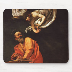 Inspiratie Sint Matthew Caravaggio schilderkunst Muismat