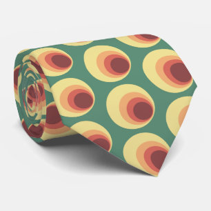 Inspiratie uit de jaren 70 Retro cirkelpatroon Stropdas