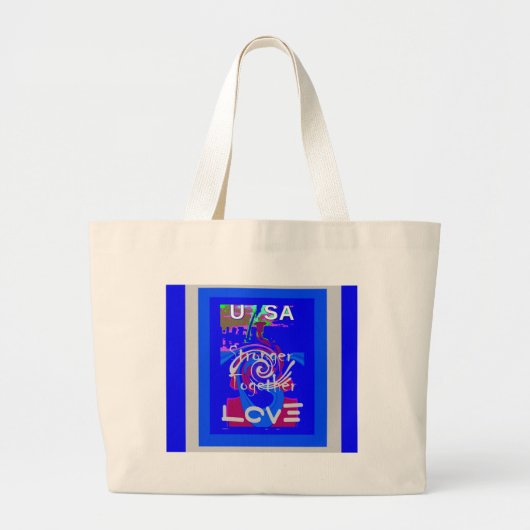 Inspiratie USA We zijn sterker samen met liefde Grote Tote Bag (Voorkant)