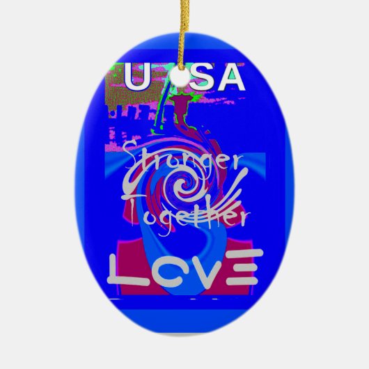 Inspiratie USA We zijn sterker samen met liefde Keramisch Ornament (Voorkant)