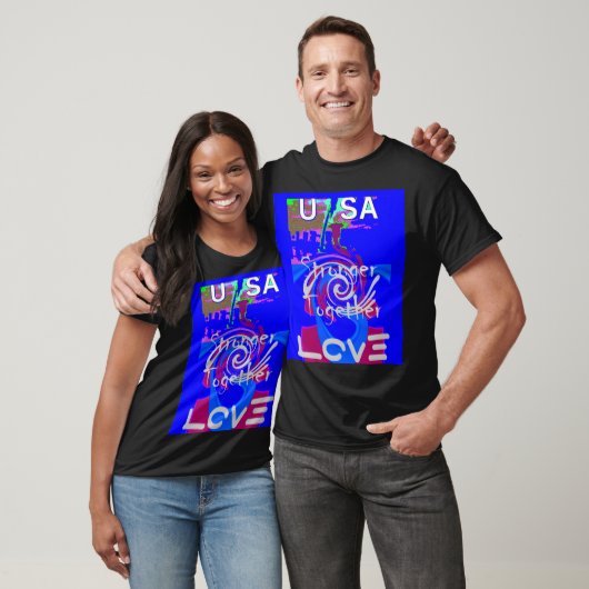 Inspiratie USA We zijn sterker samen met liefde T-shirt (Unisex)
