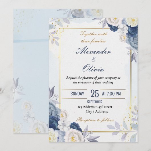 Inspiratie voor huwelijksviering kaart (Voorkant / Achterkant)