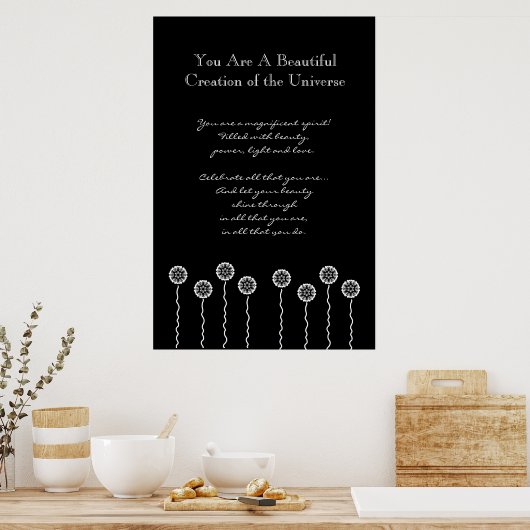 Inspiratie Witte bloemen V002 Poster (Keuken)