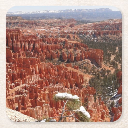 Inspiratiepunt bij Bryce Canyon I Vierkante Kartonnen Onderzetter (Voorkant)