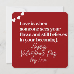 Inspiratieve liefdescitaat Valentijnskaart voor Feestdagenkaart