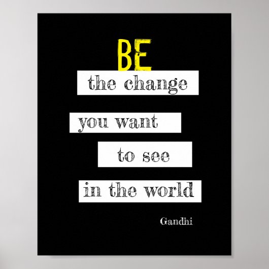 inspiration Gandhi poster citation chic moderne (Devant)