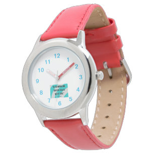 Inspiration Kind's Red Leather Strap Watch Horloge