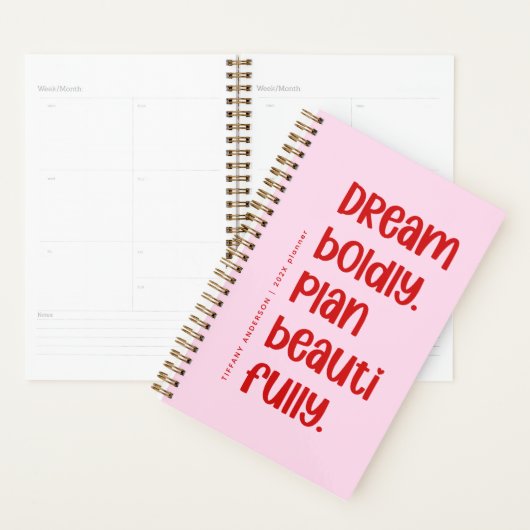 Inspiration Moderne et Mignonne Nom et Année Rose (Devant avec enveloppe)