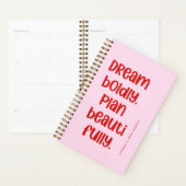 Inspiration Moderne Rose et Rouge Nom Année (Devant avec enveloppe)