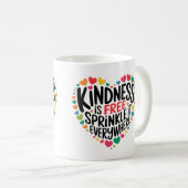 Inspiration Mug Kindness Citation Coeurs colorés (Devant droit)