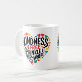 Inspiration Mug Kindness Citation Coeurs colorés (Devant gauche)