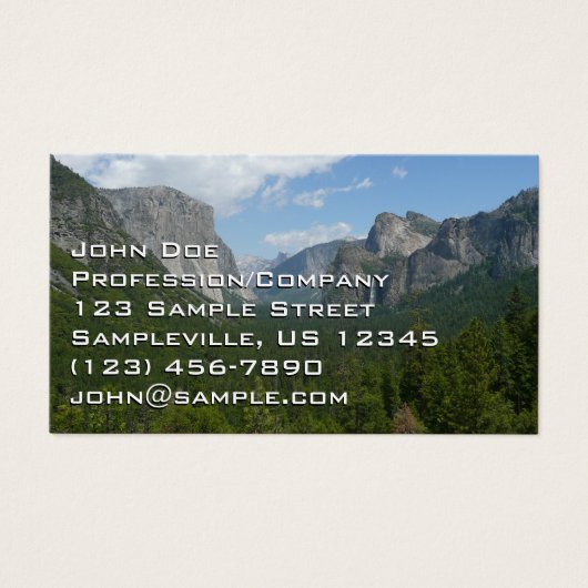 Inspiration Point in Yosemite National Park Visitekaartje (Voorkant)