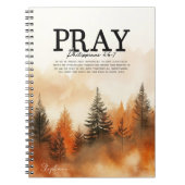 Inspirational Bible Verse Philippians 4:6-7  Notitieboek (Voorkant)