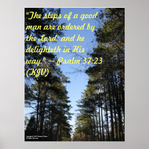 Inspirational Bible verse poster - Psaume 37:23