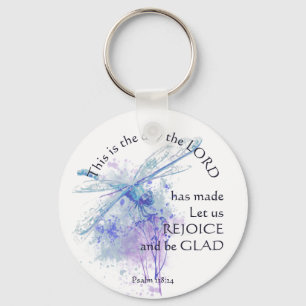 Inspirational Bible Verse Psalm 118:24 Dragonfly Sleutelhanger
