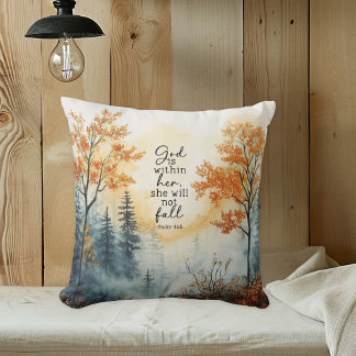 Inspirational Bible Verse Psalm 46:5 Autumn Pillow Kussen