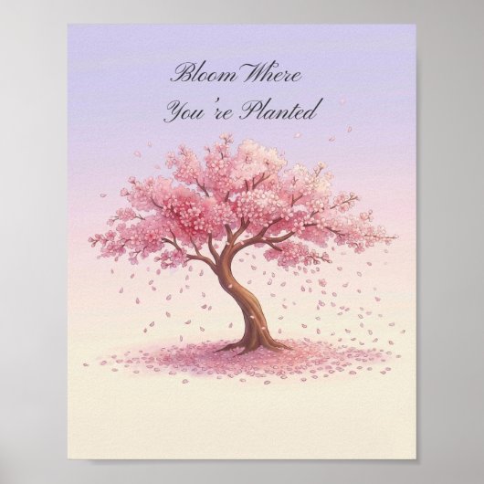 Inspirational Cherry Blossom Sakura Poster Wallart (Voorkant)