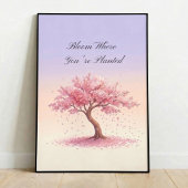 Inspirational Cherry Blossom Sakura Poster Wallart