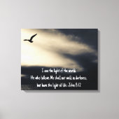 Inspirational Christian Art John 8 vs 12 Canvas Afdruk (Voorkant)