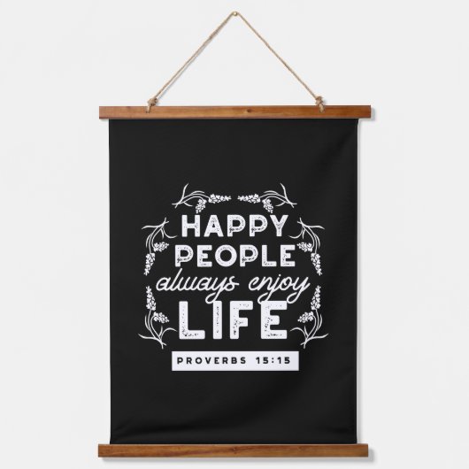 Inspirational Christian Quote from Proverbs 15:15 Hangend Wandkleed (Voorkant)