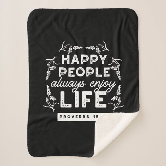 Inspirational Christian Quote from Proverbs 15:15 Sherpa Deken (Voorkant)