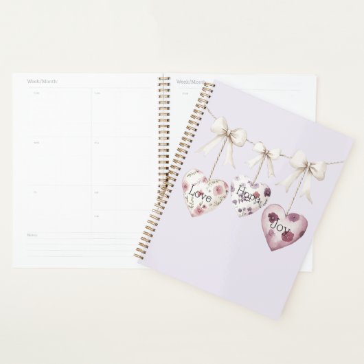 Inspirational Floral Love Hope Joy Hearts Bow (Devant avec enveloppe)