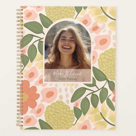Inspirational Floral Photo Weekly Monthly Planner (Devant)