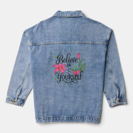 Inspirational Floral Women’s Denim Jacket