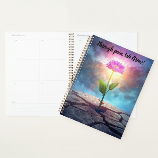 inspirational flower calendar notebook planner (Devant avec enveloppe)