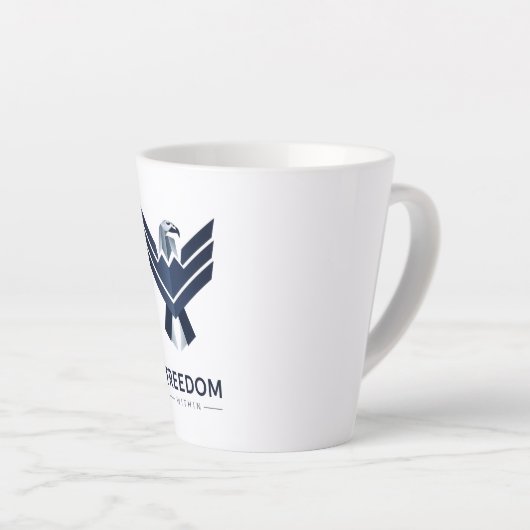 Inspirational "Freedom Within" Eagle Logo Latte Mok (Rechterhoek)