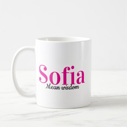 Inspirational Gift Personalized Name & Meaning Mug (Gauche)