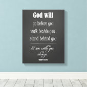 Inspirational God Will Quote with Bible Verse Canvas Afdruk (Insitu (Houten vloer))