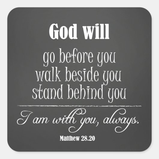 Inspirational God Will Quote with Bible Verse Vierkante Sticker (Voorkant)