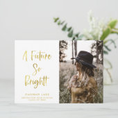 Inspirational Gold Photo Graduation Faire-part (Debout devant)