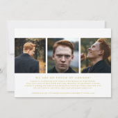 Inspirational Gold Photo Graduation Faire-part (Dos)