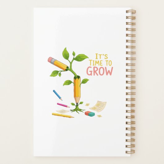 Inspirational "It's Time to Grow" Pencil Plant  Planner (Achterkant)