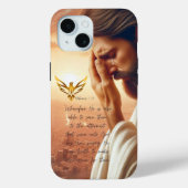 Inspirational Jesus Praying Gold Dove Scripture Case-Mate iPhone Case (Achterkant)