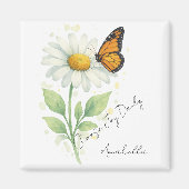 Inspirational Magnet - Daisy & Butterfly Magneet (Voorkant)