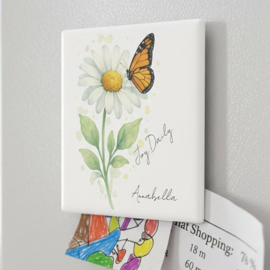 Inspirational Magnet - Daisy & Butterfly Magneet