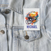 Inspirational Motivational Football Helmet Name Button (Insitu)