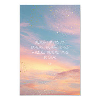 Inspirational Motivational Rumi Quote Stars Clouds Foto Afdruk