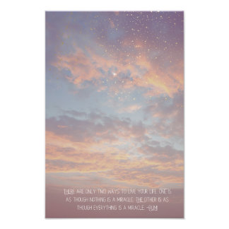 Inspirational Motivational Rumi Quote Stars Clouds Foto Afdruk