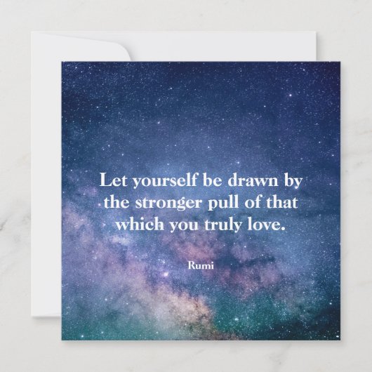 Inspirational Motivational Rumi Quote Universe (Voorkant)