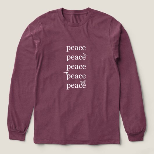 Inspirational Peace Butterfly Birds Tri-Blend Shirt (Voorkant)